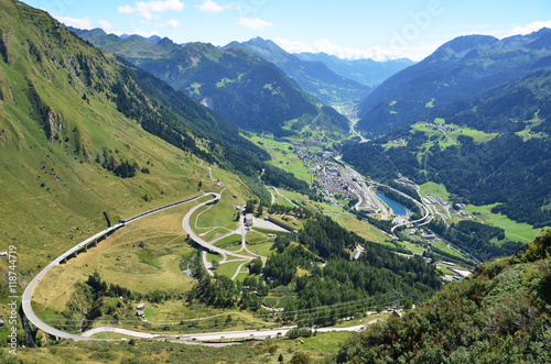 Gotthard pass and Airolo, Switzerland
