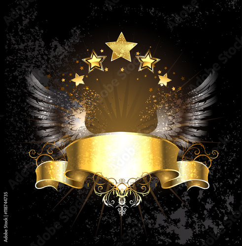 Gold Ribbon with Wings