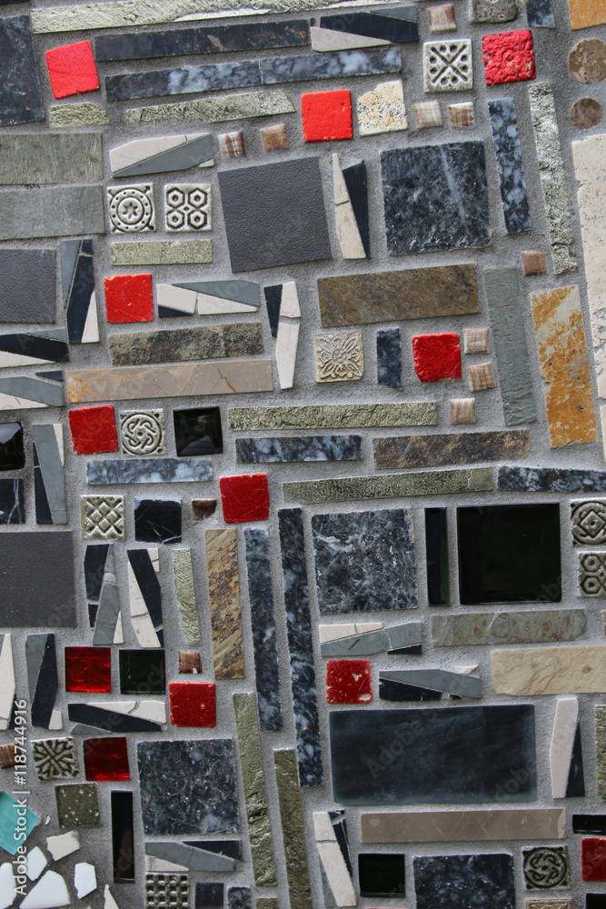 Fototapeta premium Abstract detail glass ceramic mosaics art background.