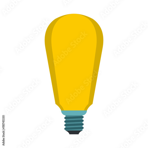 Powerful lamp icon in flat style isolated on white background. Lighting symbol