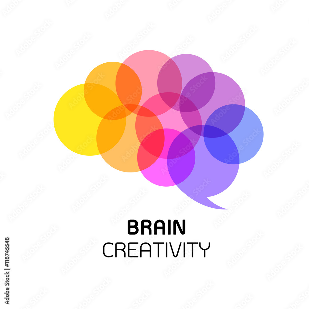 Brain icon design. creative thinking. brain idea isolated on white background.