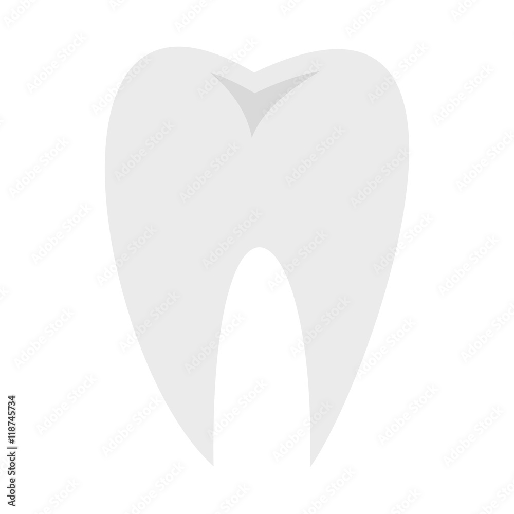 Tooth icon in flat style isolated on white background. Dentistry symbol Tooth icon in flat style isolated on white background. Dentistry symbol