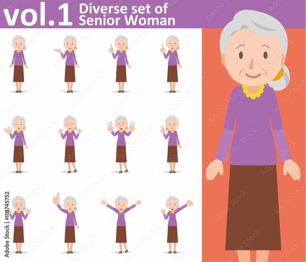 Diverse set of old woman on white background , EPS10 vector format vol.1 Diverse set of old woman on white background , EPS10 vector format vol.1