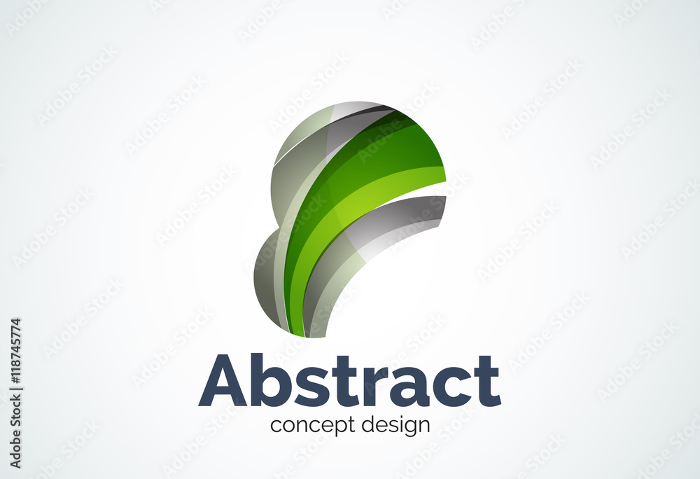 Abstract bubble logo template, thinking cloud concept or inflating