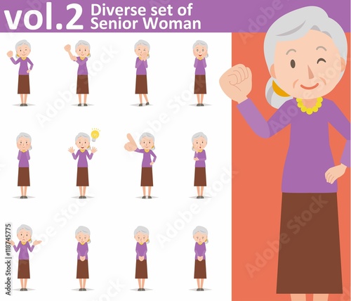 Diverse set of old woman on white background , EPS10 vector format vol.2