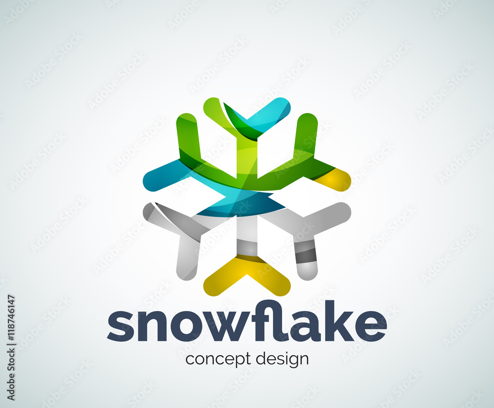 Fototapeta premium Vector Christmas snowflake logo template