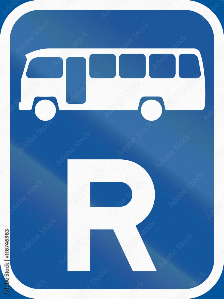 Road sign used in the African country of Botswana - Reservation for midi-buses Road sign used in the African country of Botswana - Reservation for midi-buses