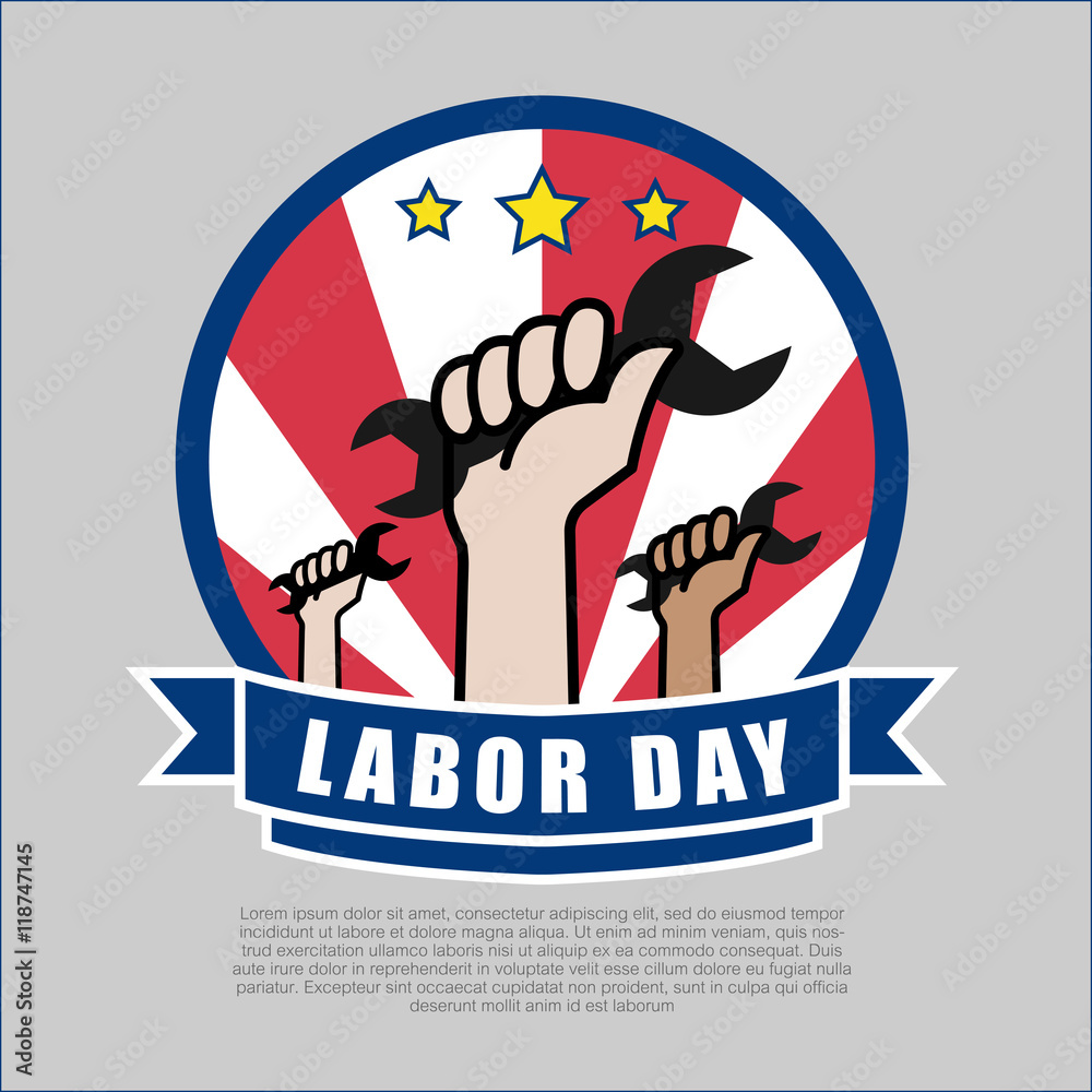 Labor day Logo design vector illustration.