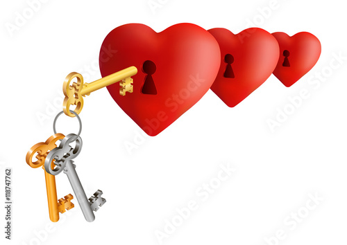 Hearts with keys