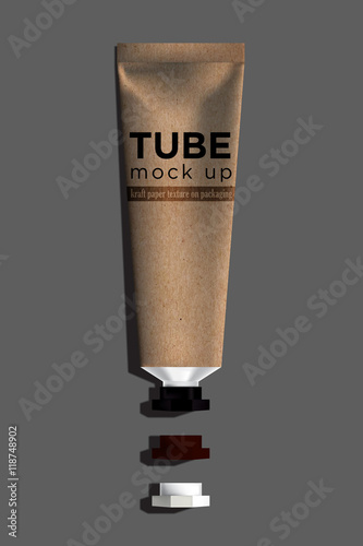 Kraft paper texture on tube for packaging.