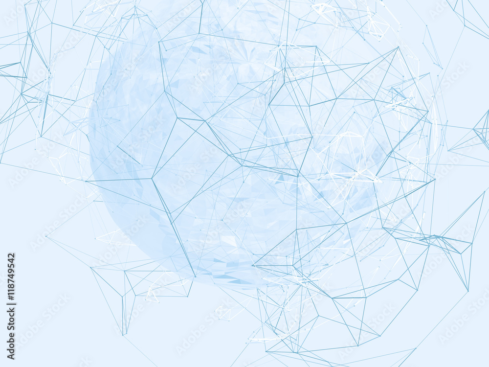 Abstract background lines, connected dots and geometric shapes. 3D illustration. Abstract background lines, connected dots and geometric shapes. 3D illustration.