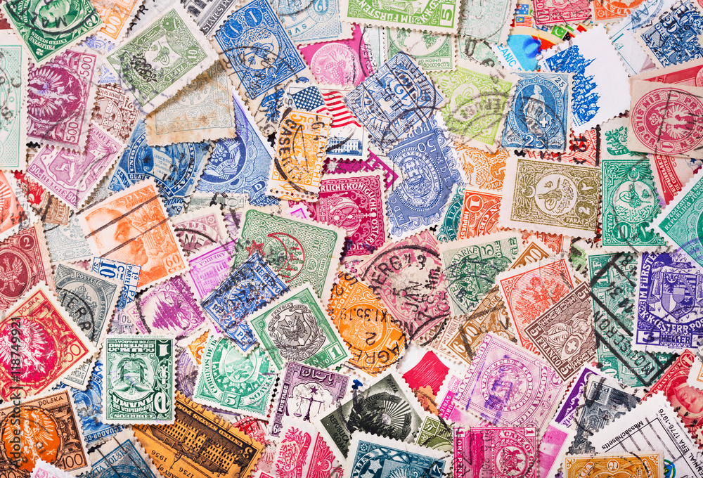 Old postage stamps from various countries