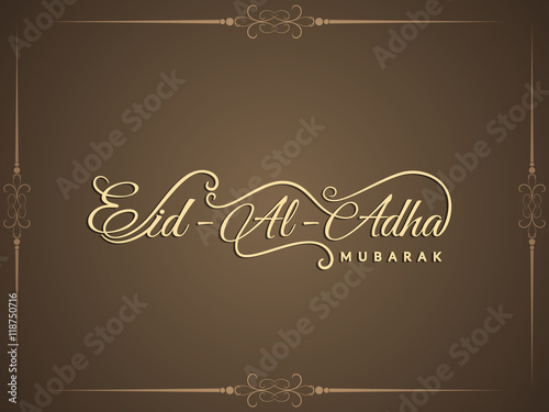 Beautiful text design of Eid Al Adha mubarak