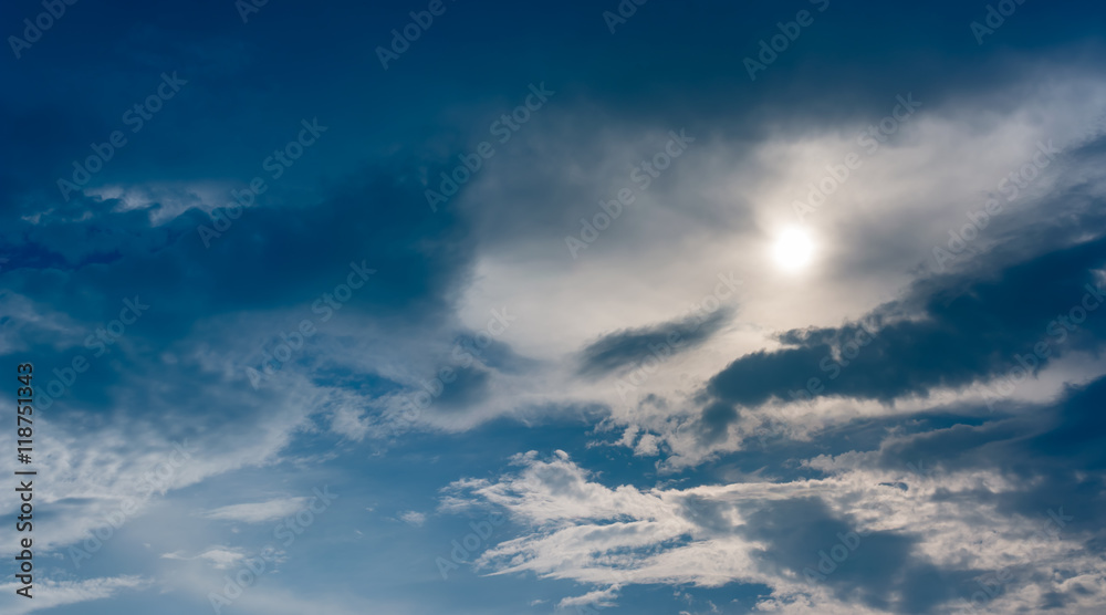image of blue sky and white clouds on day time . image of blue sky and white clouds on day time .