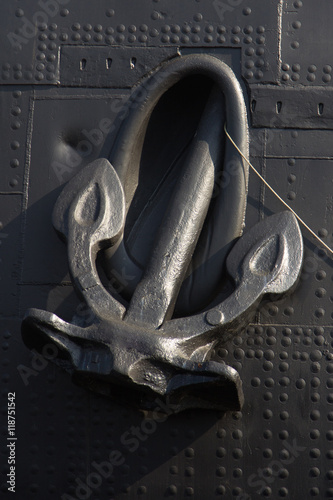 black anchor on a black Board