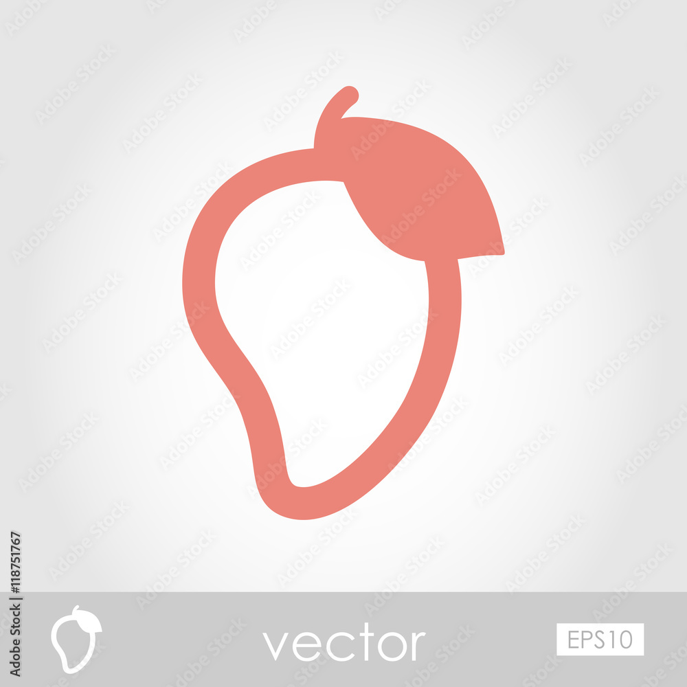 Mango outline icon. Tropical fruit Mango outline icon. Tropical fruit