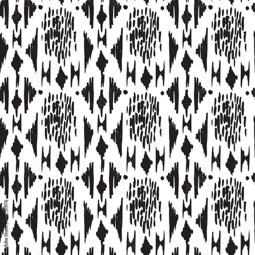Hand drawn seamless pattern with ink prints