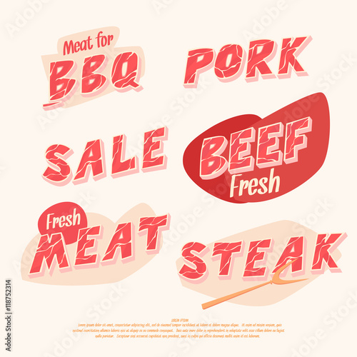 Banners and headers for sale of meat products
