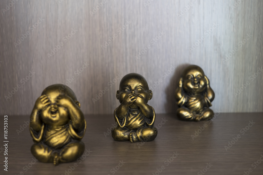 Three Wise Buddha See Hear Speak No Evil Statue Three Wise Buddha See Hear Speak No Evil Statue