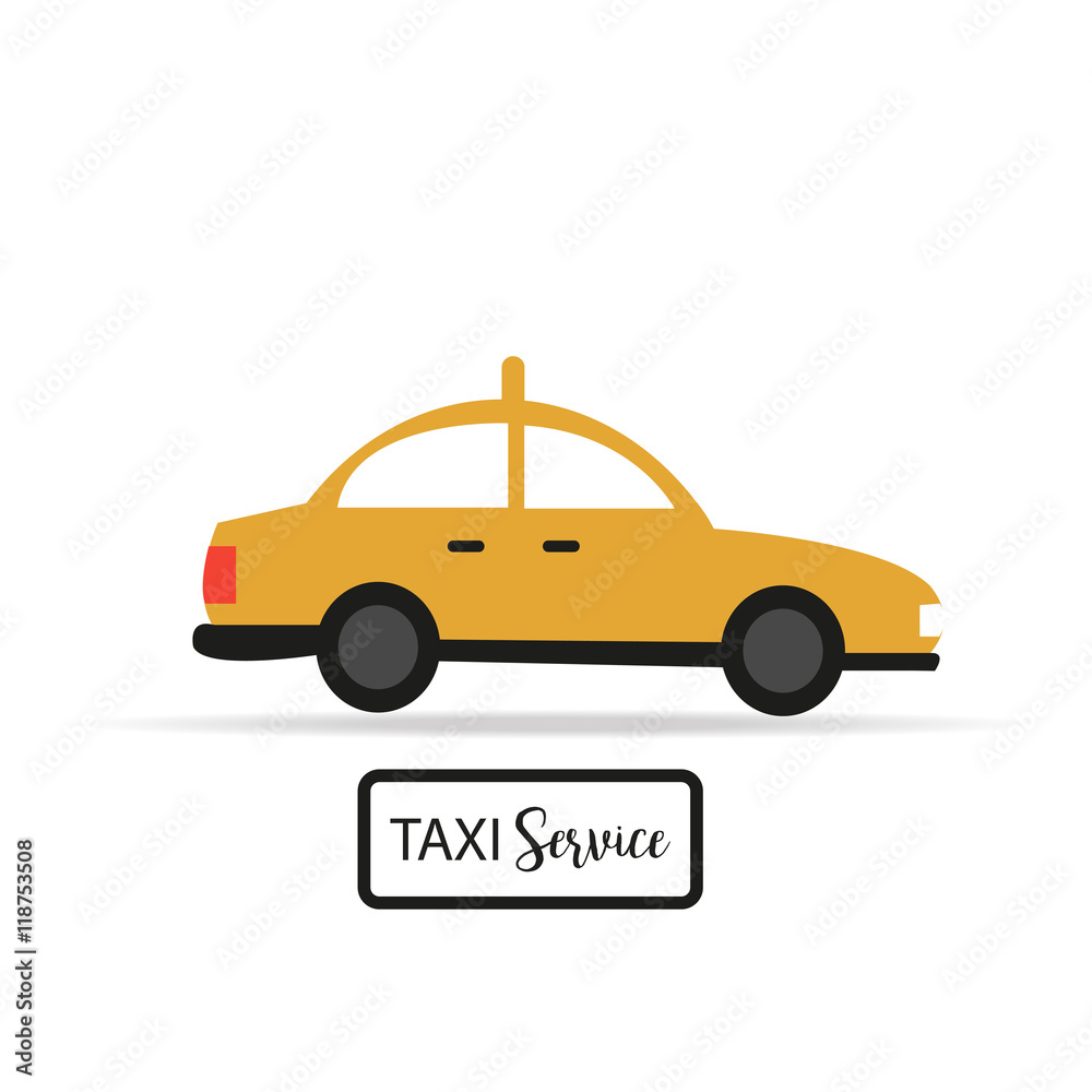 taxi side on white backdrop