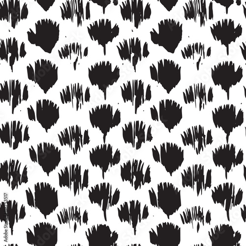Hand drawn seamless pattern with ink prints