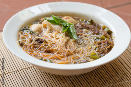 A noodle in bowl ( boat noodle)
