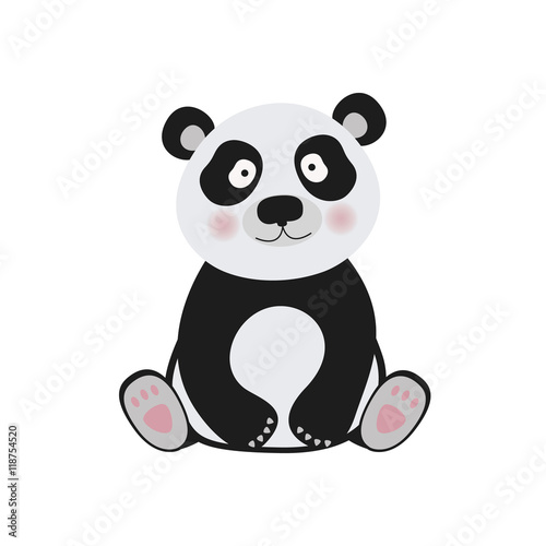 Fototapeta Naklejka Na Ścianę i Meble -  Panda bear illustration curious panda wildlife
