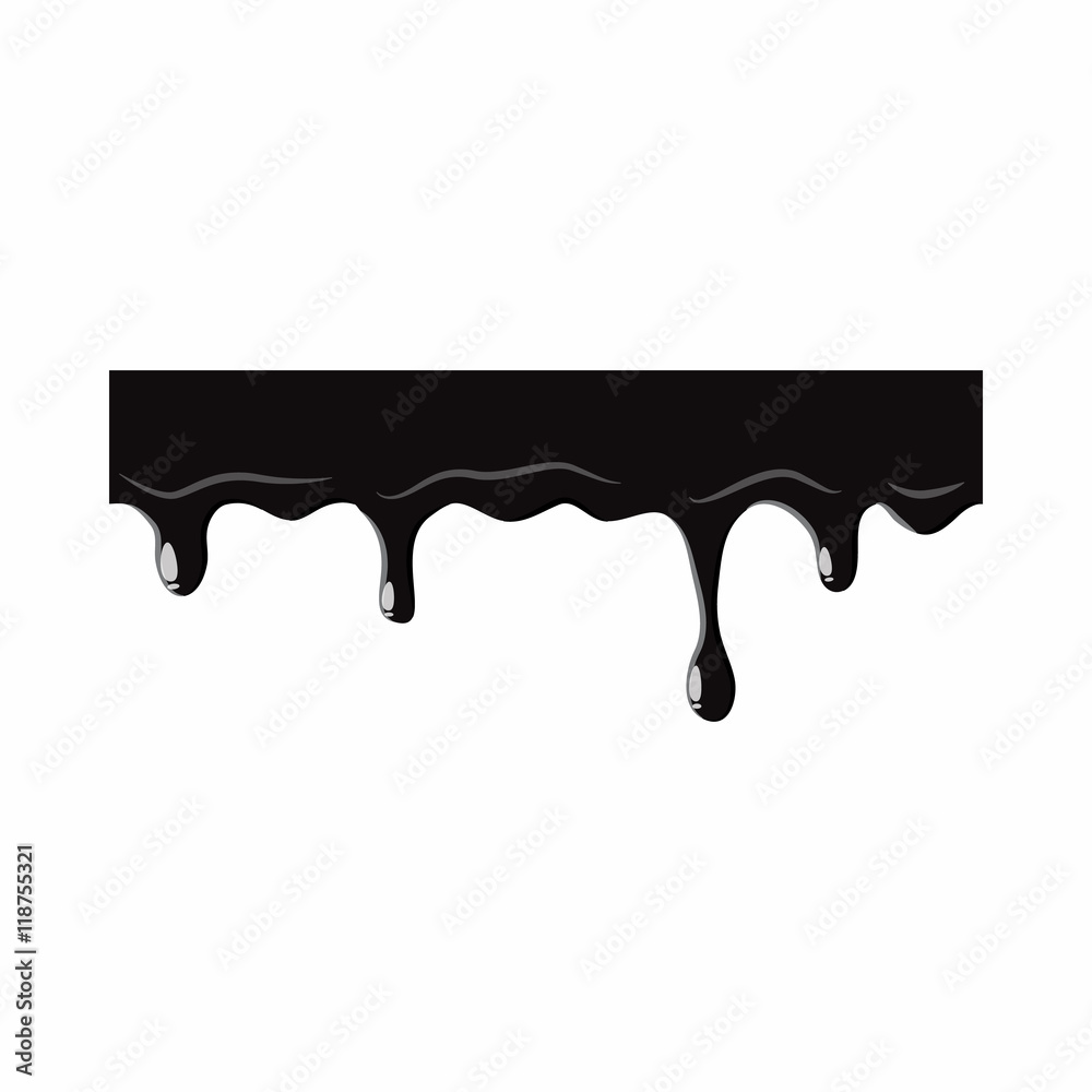 Fototapeta Oil leaking isolated on white background. Black oil leaking vector illustration