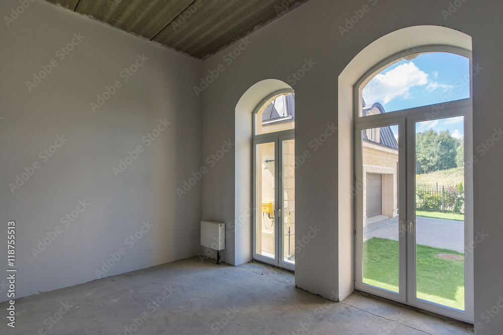 Empty room without finishing in new modern house Empty room without finishing in new modern house