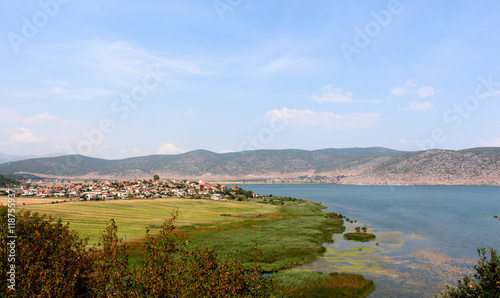 lake Prespa in Albania in summer photo