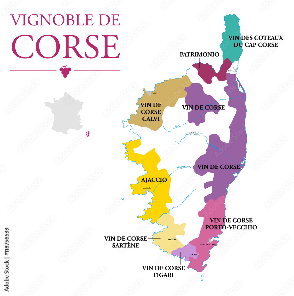 Carte du Vignoble de Corse