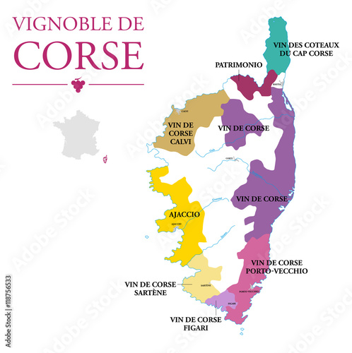Carte du Vignoble de Corse photo