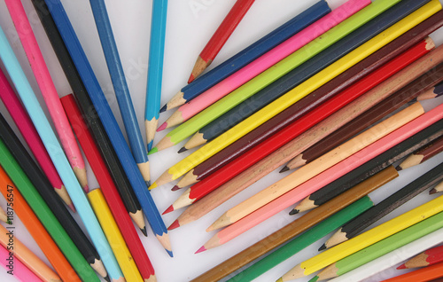 Scattered color pencils