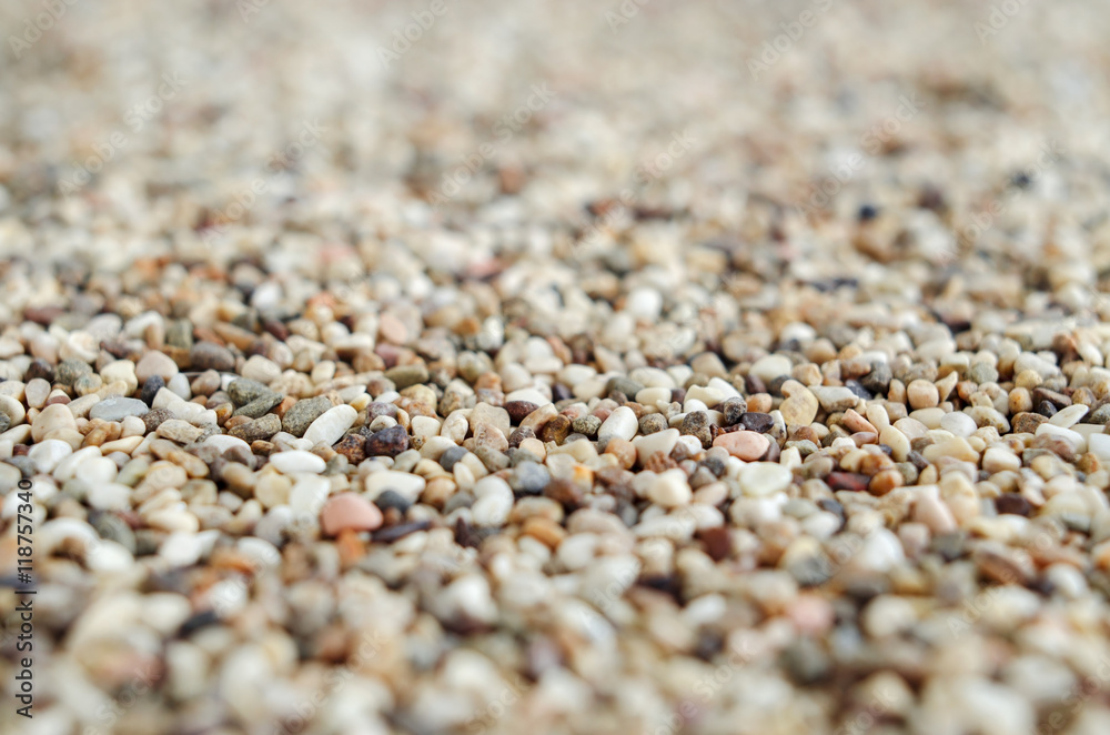 Gravels background, colorful sand close up, selective focus Gravels background, colorful sand close up, selective focus