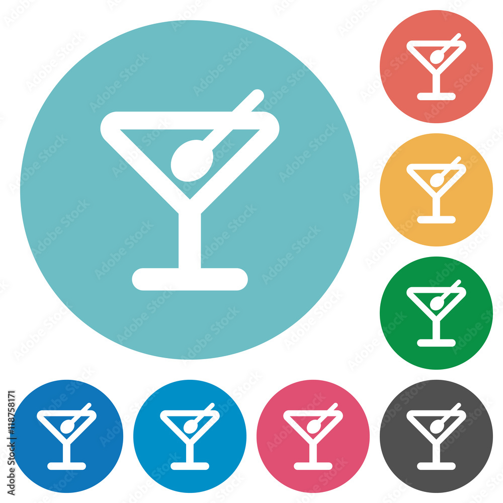Flat cocktail icons