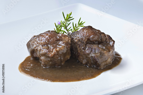 bull oxtail with sauce traditional spanish cuisine