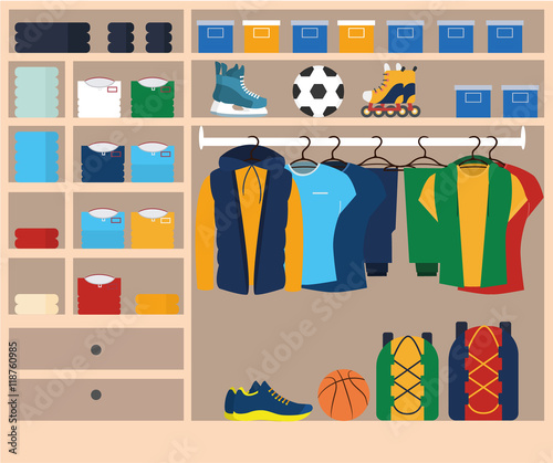 Male sports style wardrobe. Cupboard