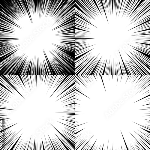 Set of abstract comic book explosion backgrounds