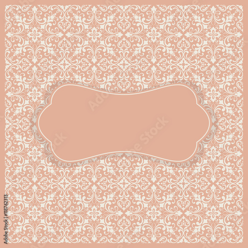 Vintage invitation card with Victorian ornaments