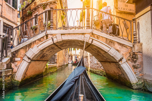 Gondola ride through the canals of Venice, Italy