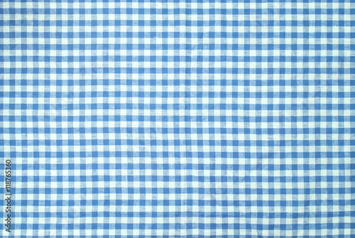 Blue checkered tablecloth background