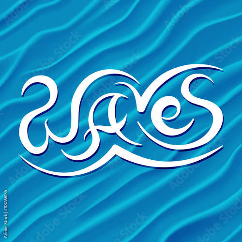 Abstract Design Background of Blue Waves