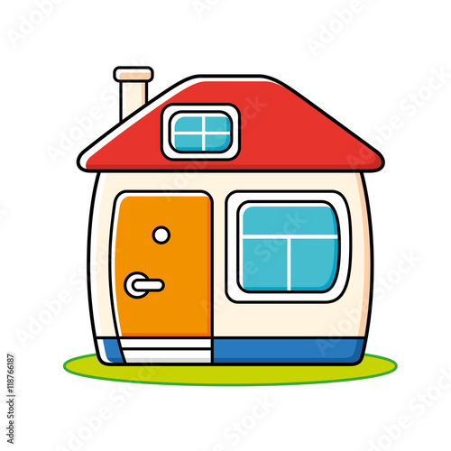 Cartoon house icon.