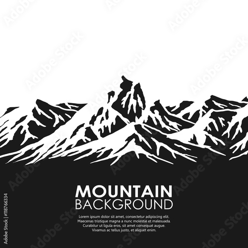 Mountain range isolated on white background