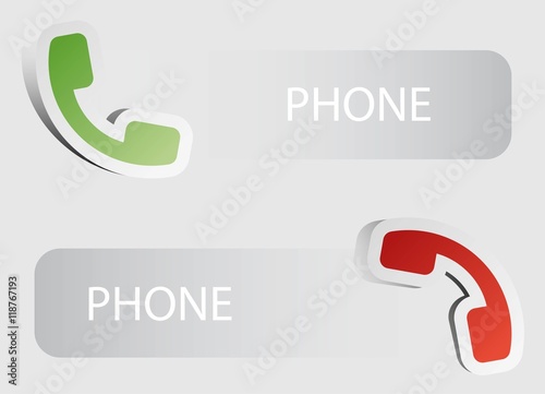Vector telephone receiver. Template for web design. Eps10.