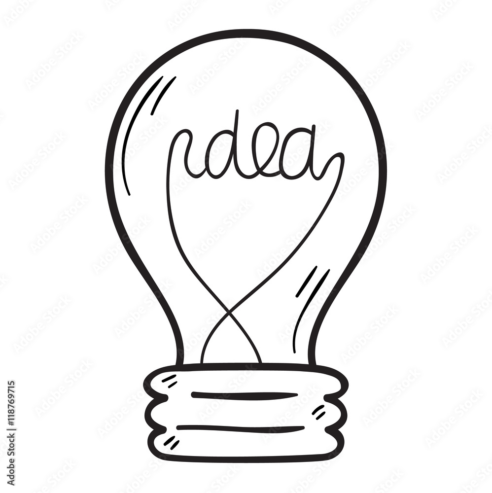 Drawing idea light bulb concept creative design. Vector Idea lamp innovation  electric creativity inspiration concept. Bright idea lamp icon symbol  solution lightbulb. Creative idea concept Stock Vector | Adobe Stock