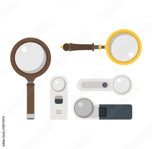 Magnifier loupe icons vector illustration.