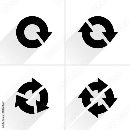 Black arrow loop, refresh, reload, rotation icon