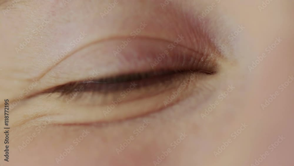 Human eye smiling. close up. macro