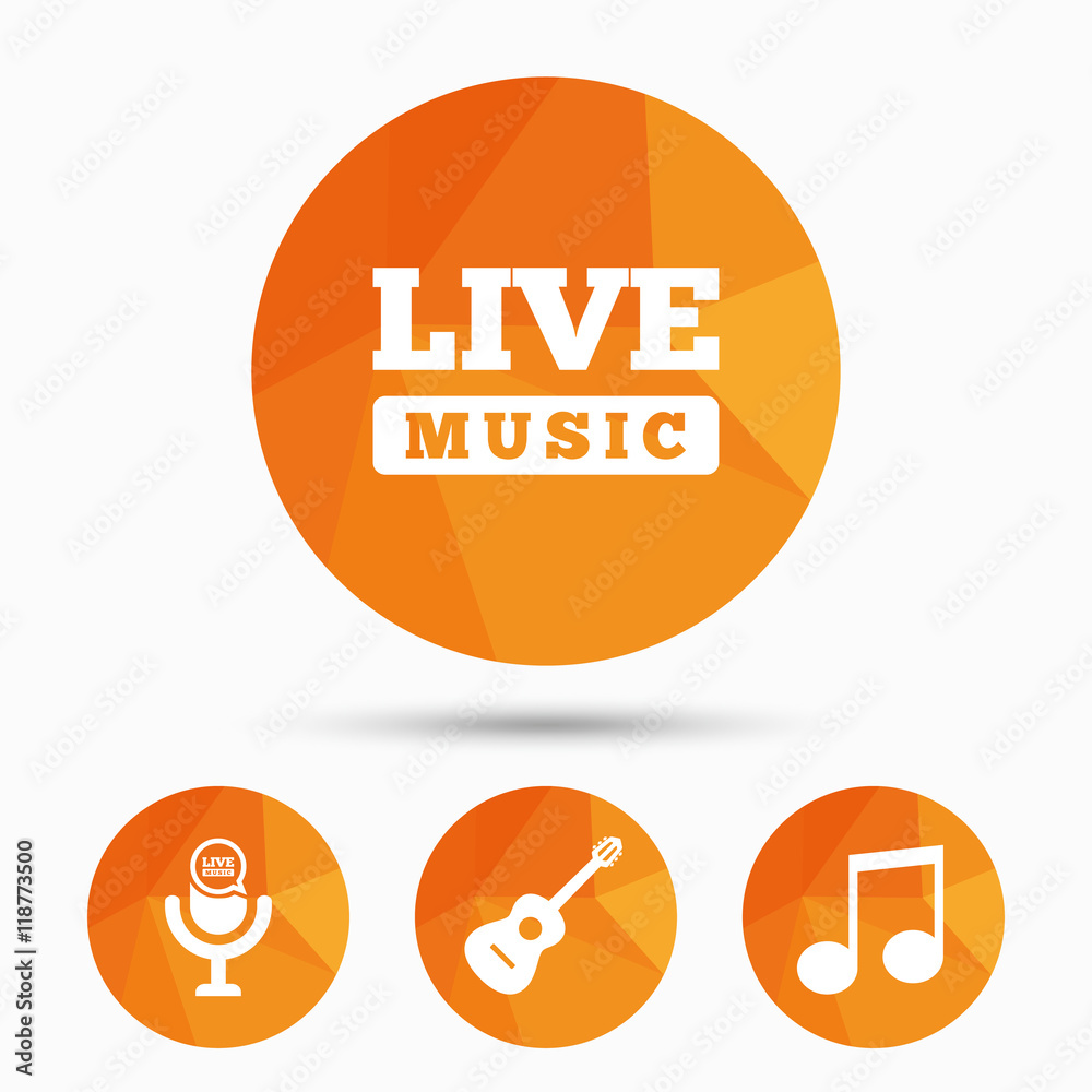 Musical elements icon. Microphone, Music note. Musical elements icon. Microphone, Music note.